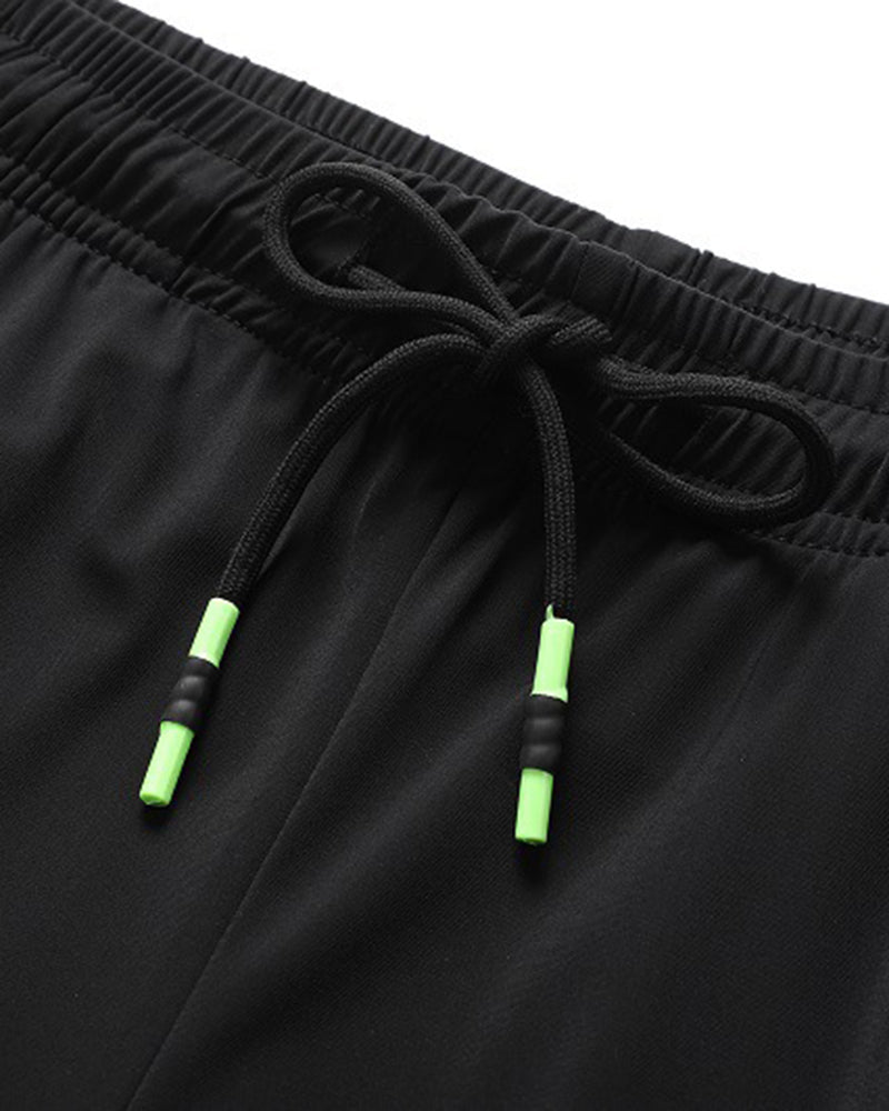 Men's Ice Silk Pants Capri Pants Sports Shorts Summer Stretch Air Conditioning Pants Breathable Loose Trendy All-match Large Size Pants