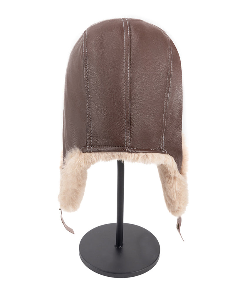 PU Thick Warm Ear Protection Cap