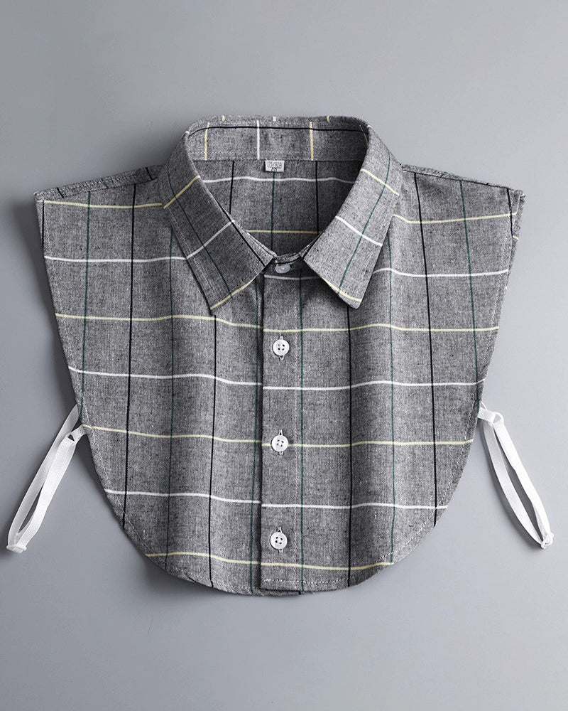 Autumn And Winter Cotton Plaid Fake Collar Decorative Collar