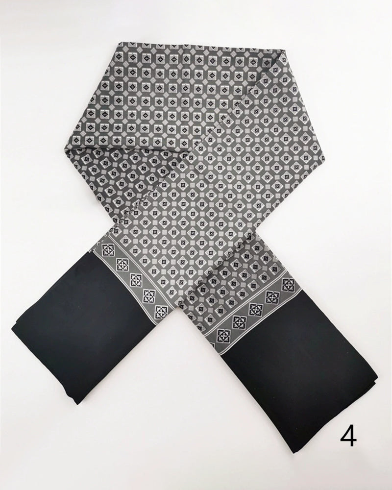 Men's Business British Silk Scarf Washed Velvet Long Scarf Suit Scarf