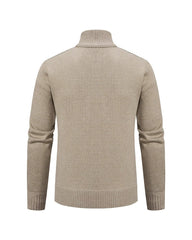 Big & Tall Men's Business Diamond Jacquard Thickened Vertical Neck Sweater Cardigan M-3XL