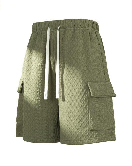 Men's Large Size Polo Shirt Set Breathable/Comfortable/Loose/Jacquard/High Fashion Summer New Casual Trendy Short Sleeve Shorts Two-piece Set