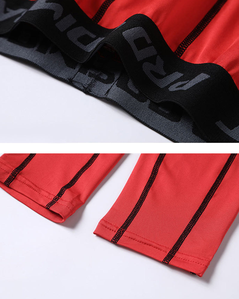 Big & Tall Men's Basketball Training Base High Elastic Quick-drying Five-point Fitness Pants S-3XL