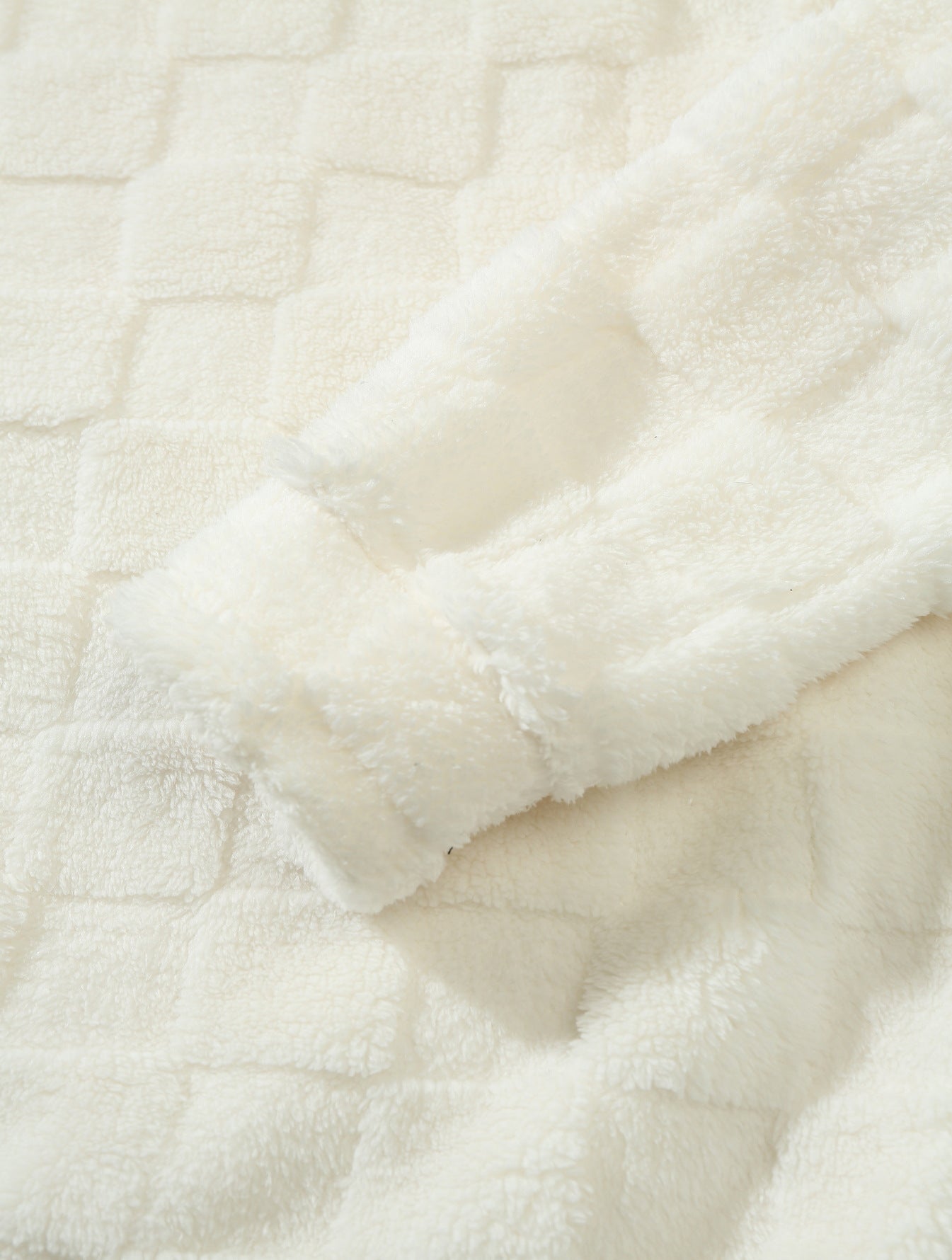 Big & Tall Men's Solid Color Square Plaid Plush Hooded Sweatshirt S-2XL