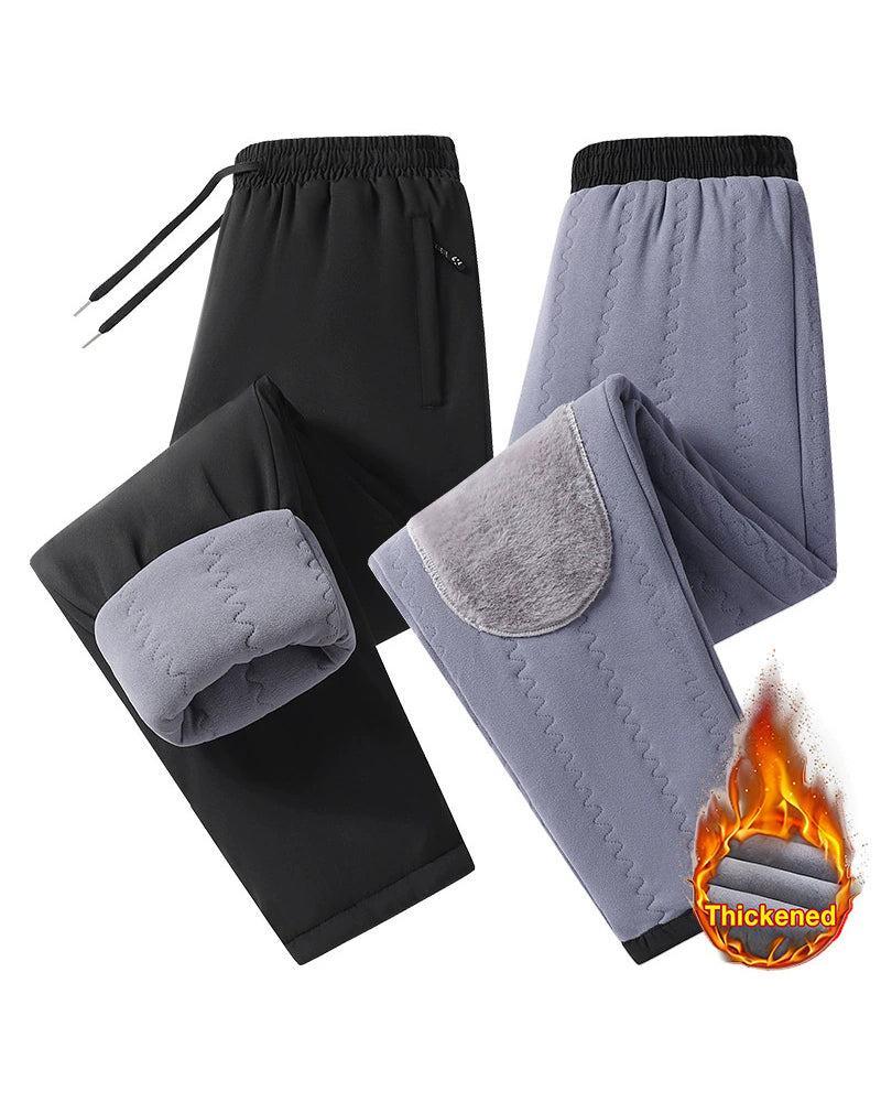 Big & Tall Men's Windproof And Cold-proof Thickened Outer Wear Knee Pads Warm Pants L-7XL