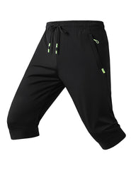 Men's Ice Silk Pants Capri Pants Sports Shorts Summer Stretch Air Conditioning Pants Breathable Loose Trendy All-match Large Size Pants