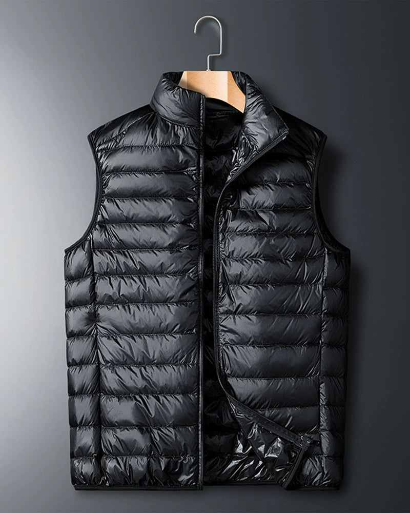 Big & Tall Men's Solid Color Light Collar Vest Down Jacket M-4XL