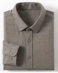 Big & Tall Men's Wool Blend Twill Long Sleeve Shirt Machine Washable Wrinkle Resistant S-4XL