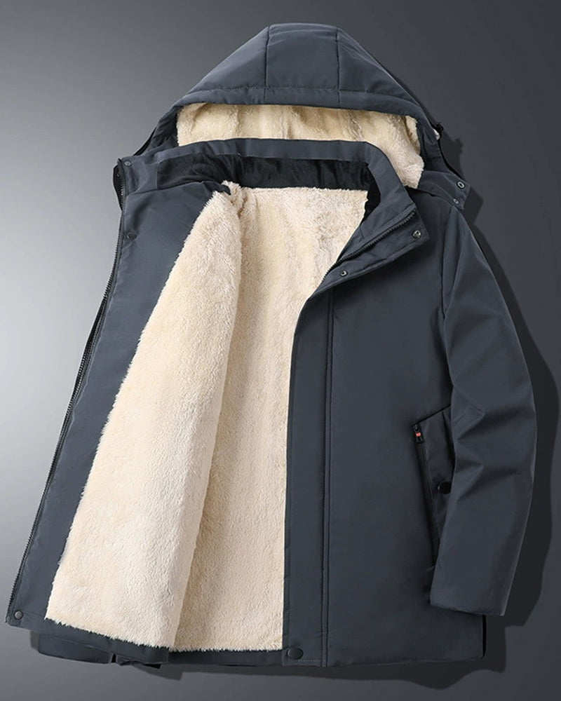 Solid Color Thickened Lamb Fleece Cotton-padded Jacket L-8XL
