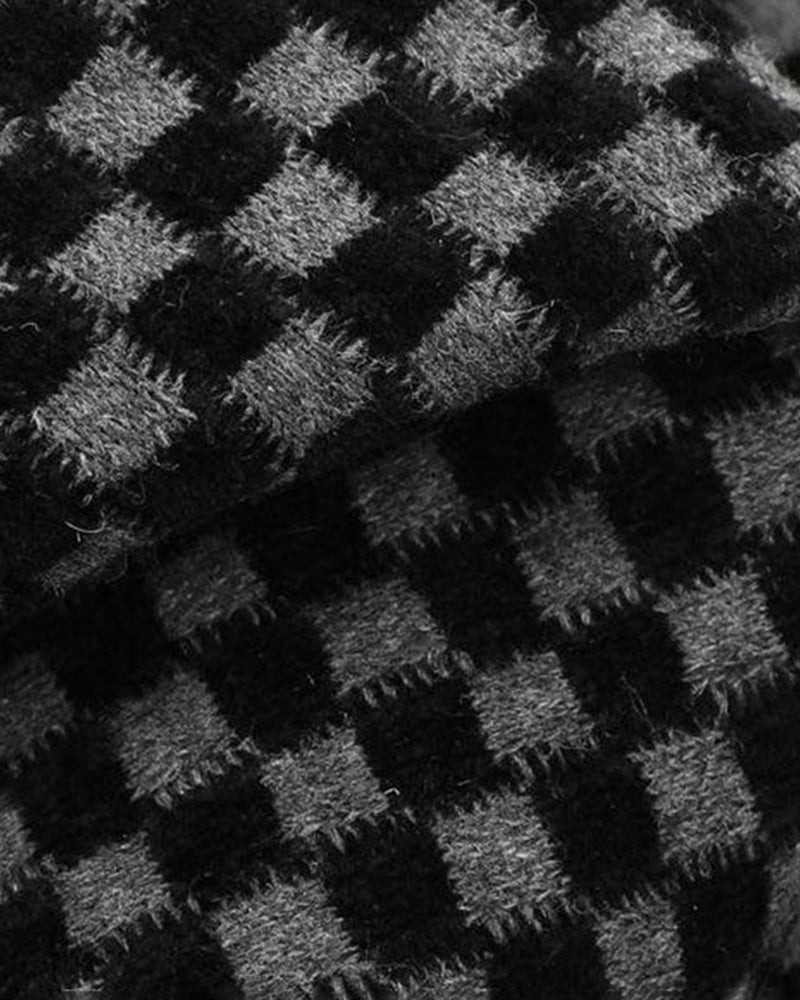 Big & Tall Men's Autumn And Winter Business Check Padded Warm Suit Jacket L-5XL