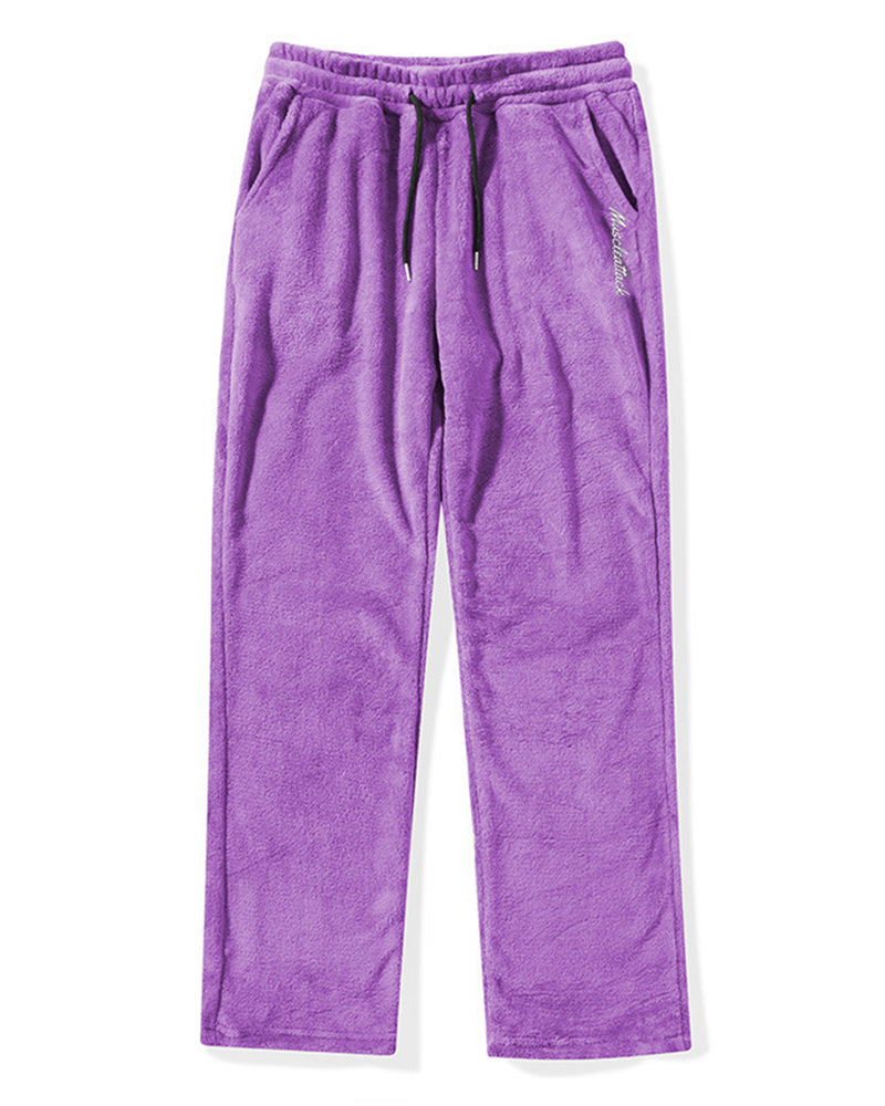 Big & Tall Men's Coral Fleece Hooded Sweater Pants Suit S-2XL