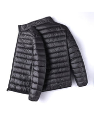 Big & Tall Men's Solid Color Vertical Collar Light Down Cotton-padded Jacket M-6XL