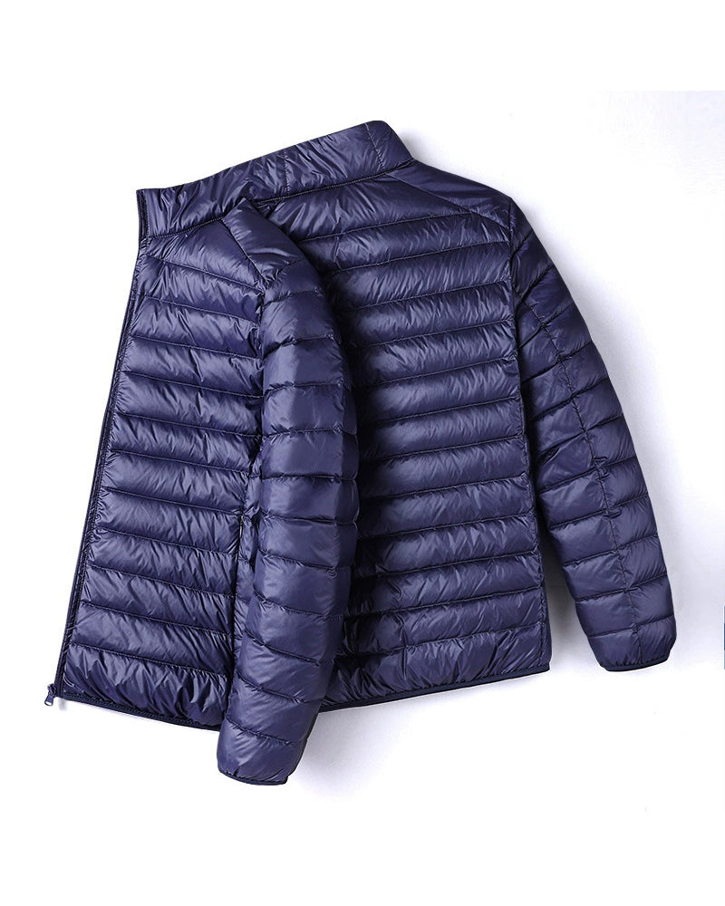 Big & Tall Men's Solid Color Vertical Collar Light Down Cotton-padded Jacket M-6XL