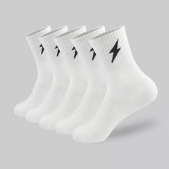 5 Pairs/10 Pairs Men/Women Solid Color Ankle Socks,  Black & White, Versatile Crew Socks For All Seasons, Fall