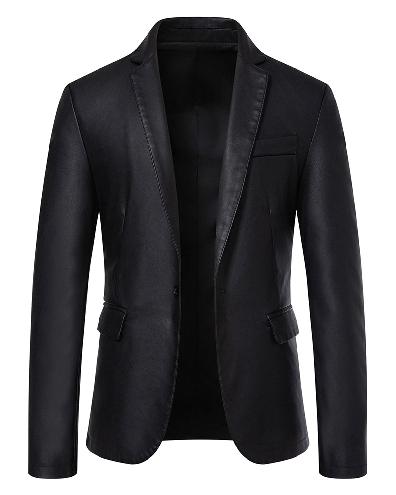 Big & Tall Men's Casual Slim Leather Jacket M-5XL