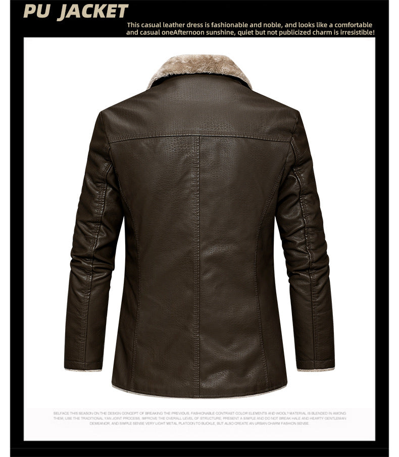 Big & Tall Men's Thickened Large Laps Suit Motorcycle Jacket S-4XL