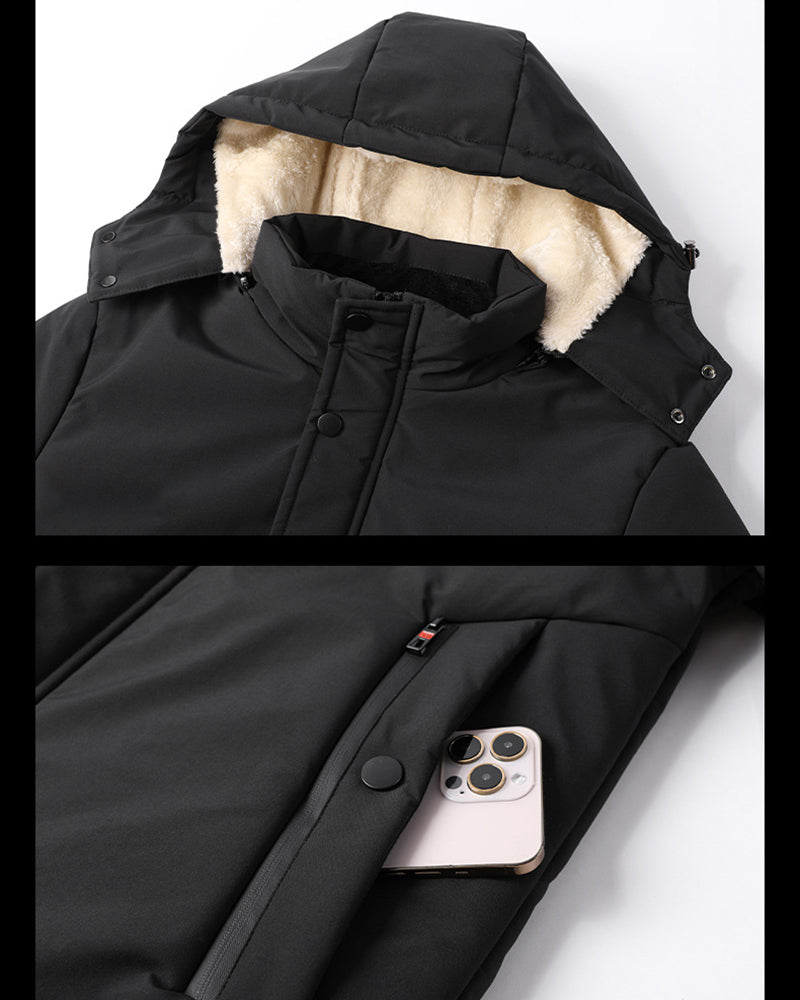 Solid Color Thickened Lamb Fleece Cotton-padded Jacket L-8XL