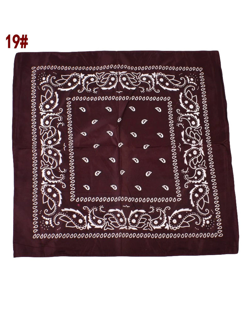 Cashew Flower Paisley Pattern Hip Hop Multifunctional Printed Small Square Scarf