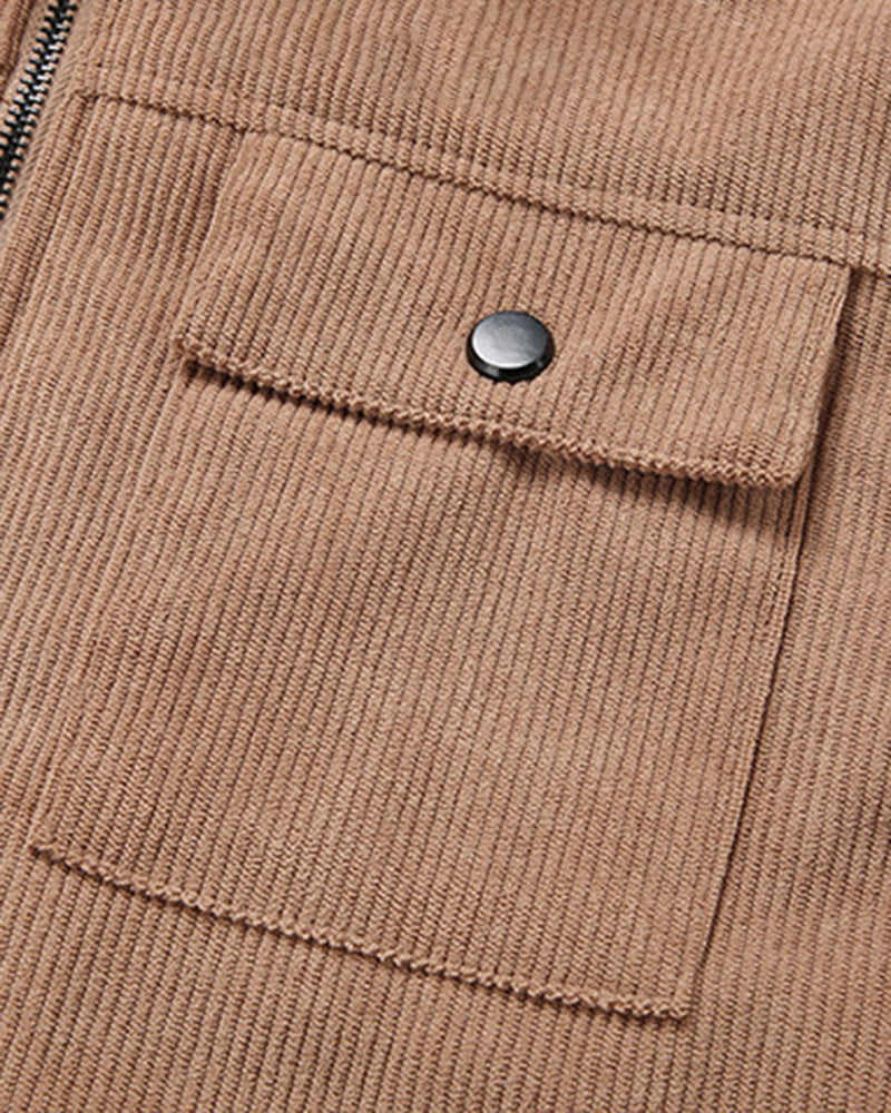 Big & Tall Men's Corduroy Thickened Lambskin Jacket Coat M-5XL