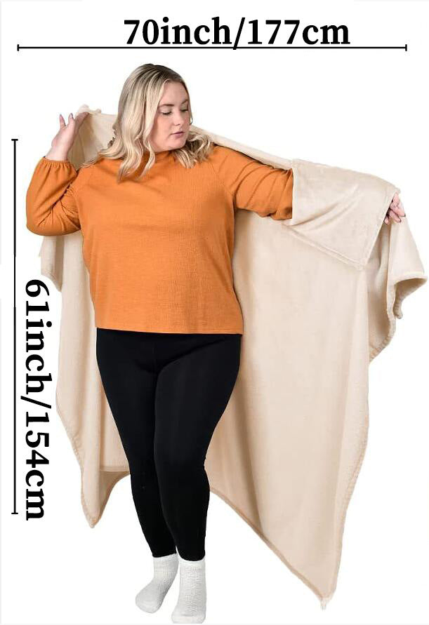 Winter Flannel Thickened Lazy Blanket Wearable Cloak