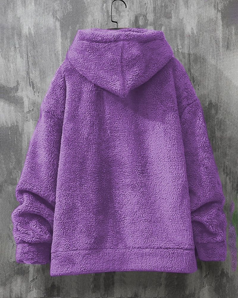 Big & Tall Men's Coral Fleece Hooded Sweater Pants Suit S-2XL