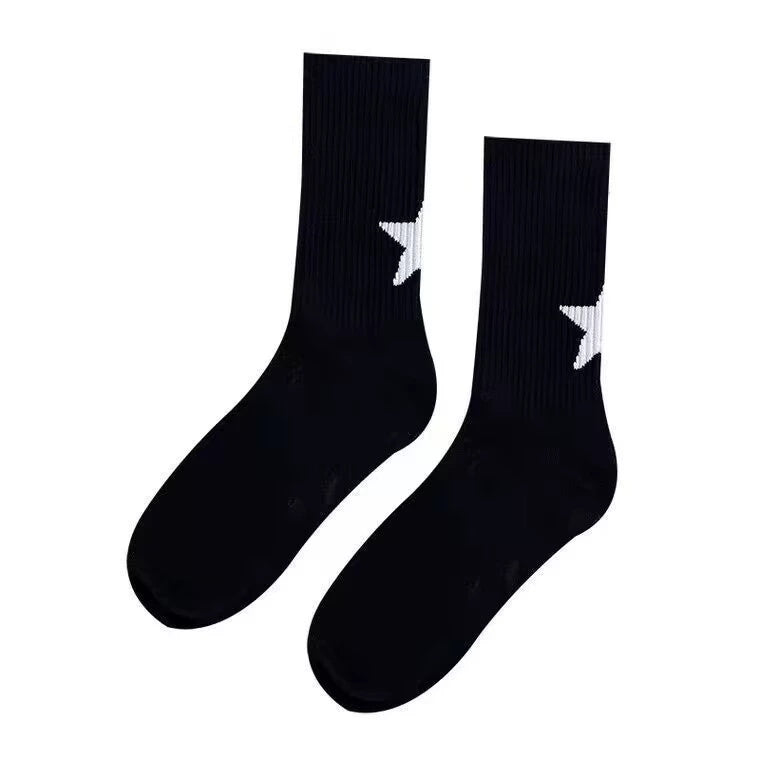 5 Pairs/10 Pairs Men/Women Solid Color Ankle Socks,  Black & White, Versatile Crew Socks For All Seasons, Fall