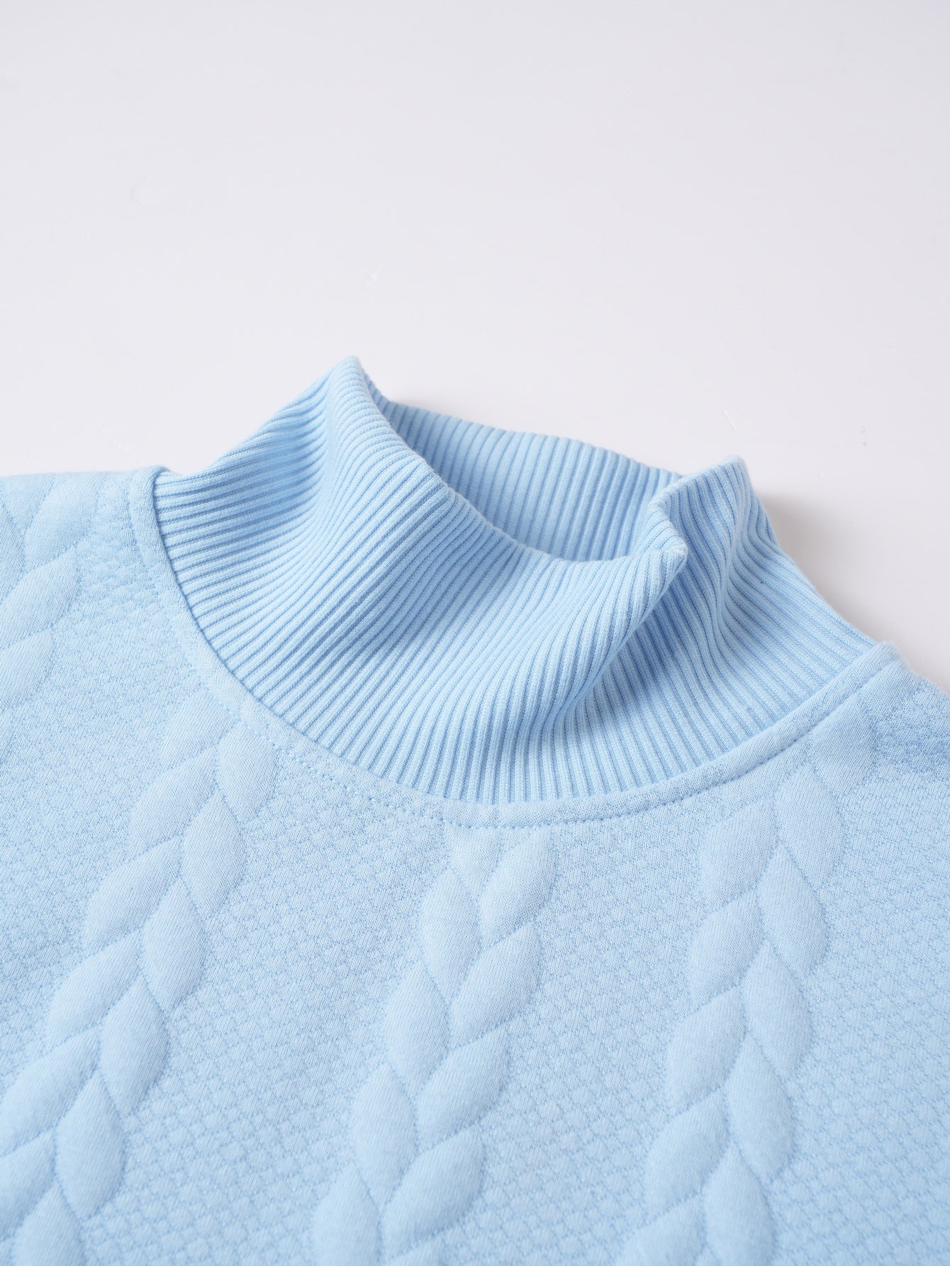 Big & Tall Men's Sweater Knitwear Daily Solid Color Youth Men's Fashion Jacquard High Neck Warm Wool S-3XL