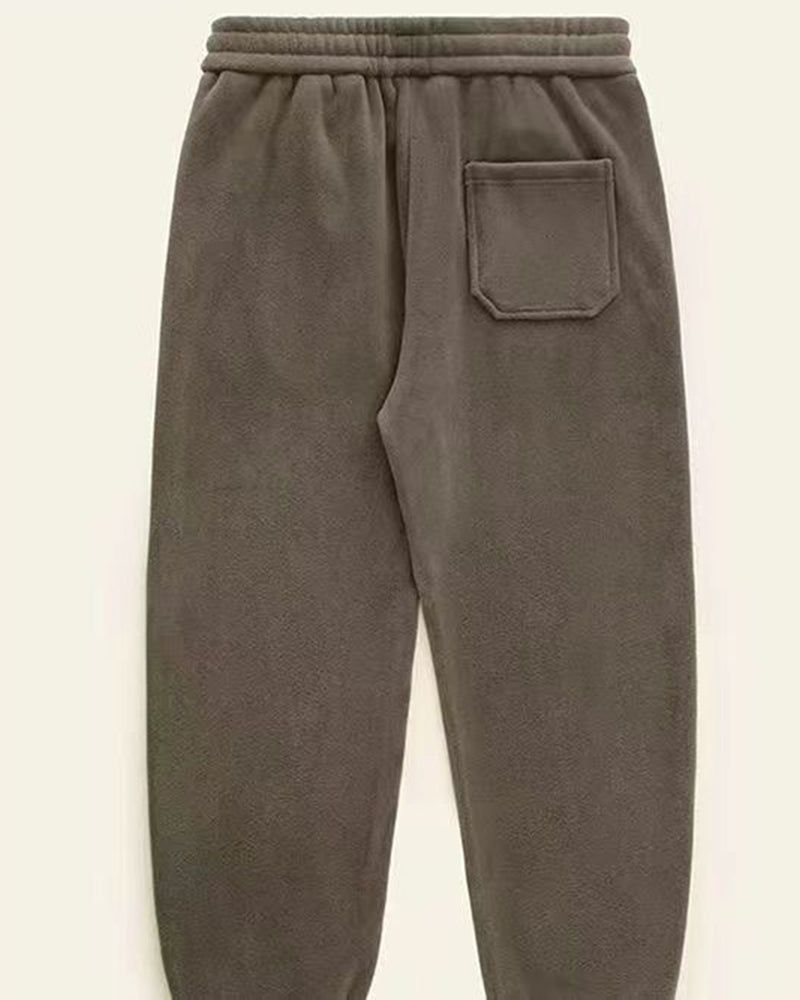 Big & Tall Men's Padded Double-sided Polar Fleece Solid Color Toe Sports Pants M-5XL