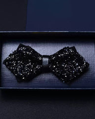3D Crystal Fashion Sharp Horn Bow Tie