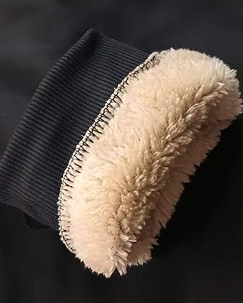 Big & Tall Men's Classic Solid Color Padded Lambswool Crew Neck Sweater M-5XL