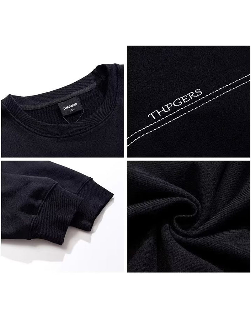 Big & Tall Men's Simple Sewing Line Crewneck Pullover Sweat XL-8XL