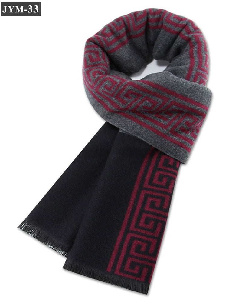 New Men's Scarf Wool Blended Plaid Scarf Men's Winter Warm Plaid Scarf Factory Customized Wholesale