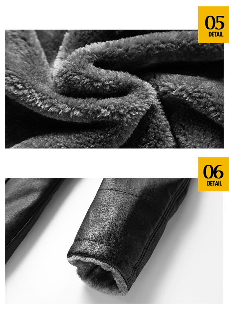 Big & Tall Men's Thickened Large Laps Suit Motorcycle Jacket S-4XL