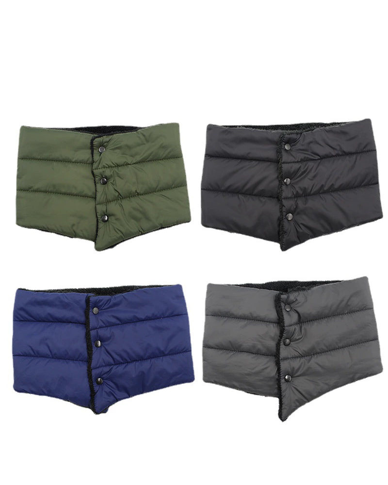 Autumn And Winter Outdoor Anti-splashing Water Plus Velvet Button Down Scarf