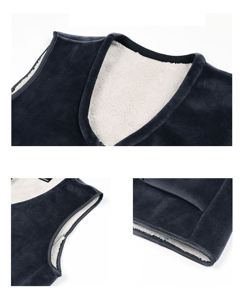 Big & Tall Men's Warm Padded Double-sided Lamb Velvet Vest L-6XL