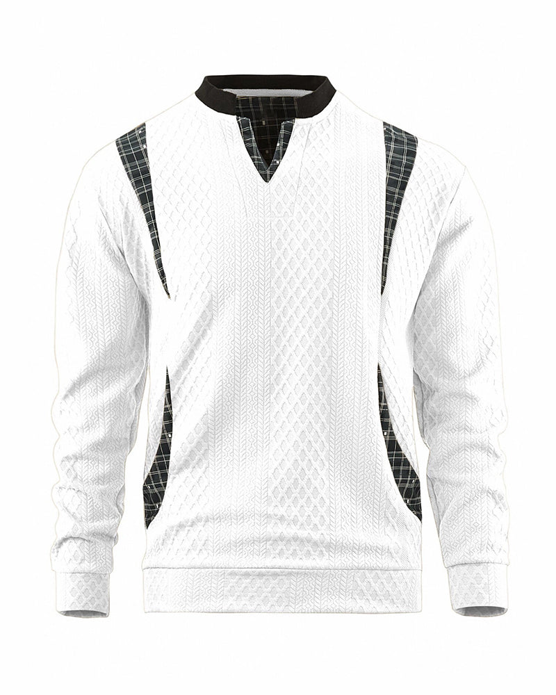 Big & Tall Men's Contrast Color Pullover Knit V-Neck Top S-3XL