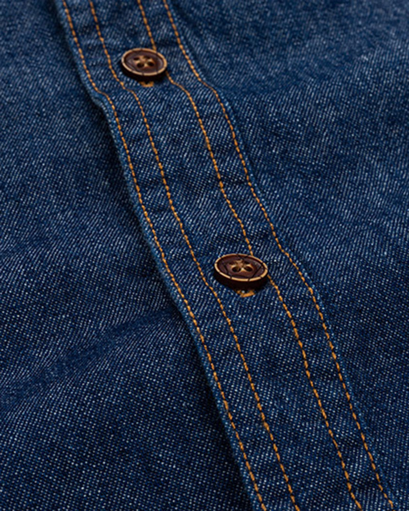 🔥Christmas 50% Off Exclusive ✨Big & Tall Men's Vintage Cotton Blue Denim Lapel Long Sleeve Shirt M-4XL