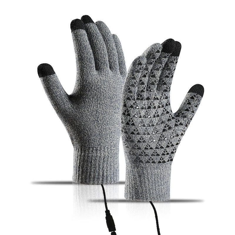 Winter Men's Fleece-lined Thickened Outdoor Riding Knitted Gloves Cold-proof Non-slip Touch Screen Gloves