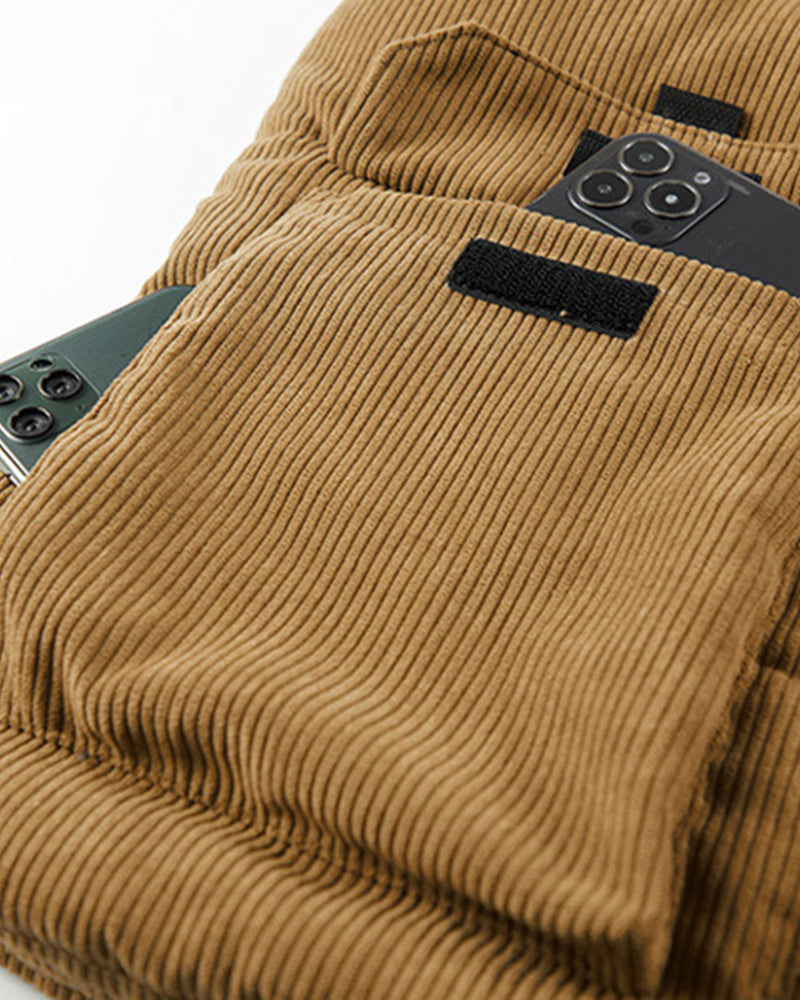 Big & Tall Men's Thickened Stand-up Collar Corduroy Vest M-6XL