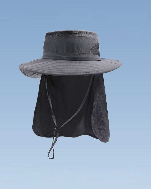 Summer Outgoing Outdoor Sunscreen Hat Women's Quick-drying Face-covering Fisherman Hat Men's Western Cowboy Hat Traveling Hiking Mountaineering Hat