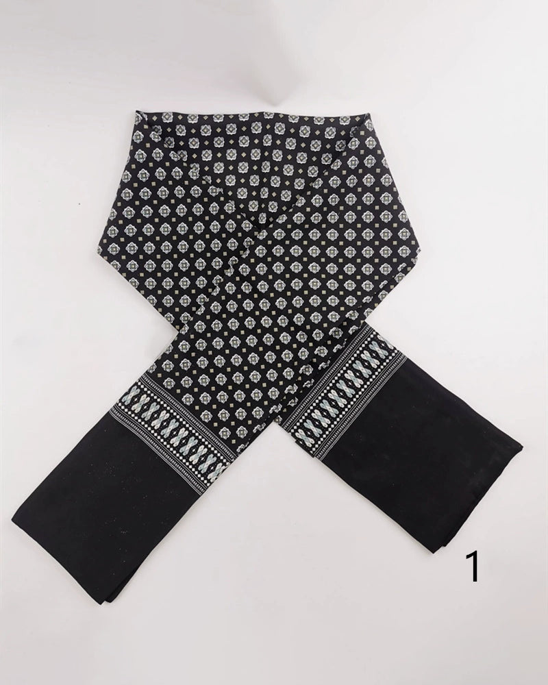 Men's Business British Silk Scarf Washed Velvet Long Scarf Suit Scarf