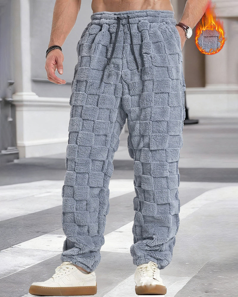 Big & Tall Men's Mao Mao Square Warm Straight Pants S-3XL