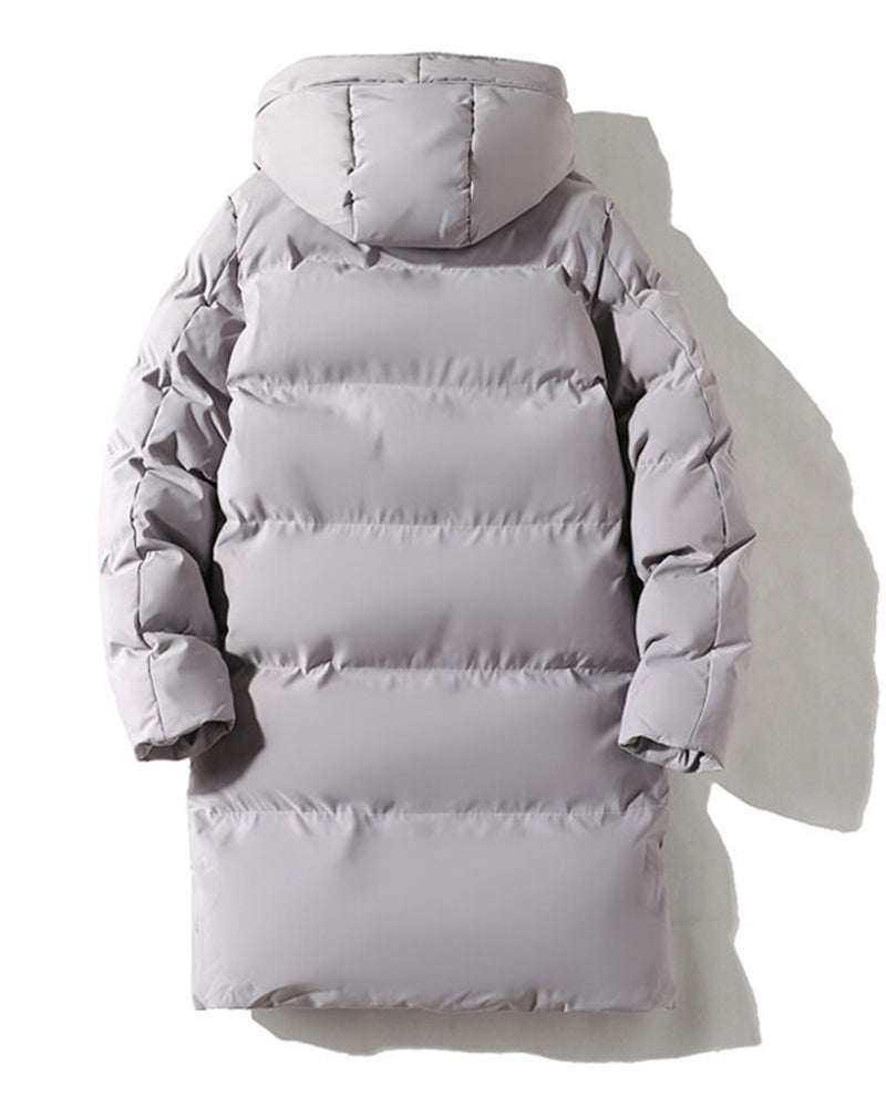 Big & Tall Men's Loose Hooded Padded Medium And Long Coat M-8XL