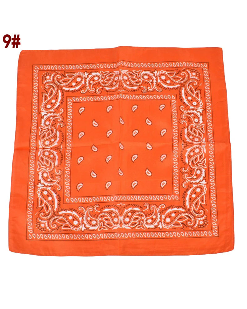 Cashew Flower Paisley Pattern Hip Hop Multifunctional Printed Small Square Scarf