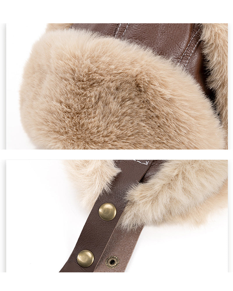 PU Thick Warm Ear Protection Cap