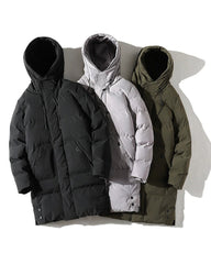 Big & Tall Men's Loose Hooded Padded Medium And Long Coat M-8XL