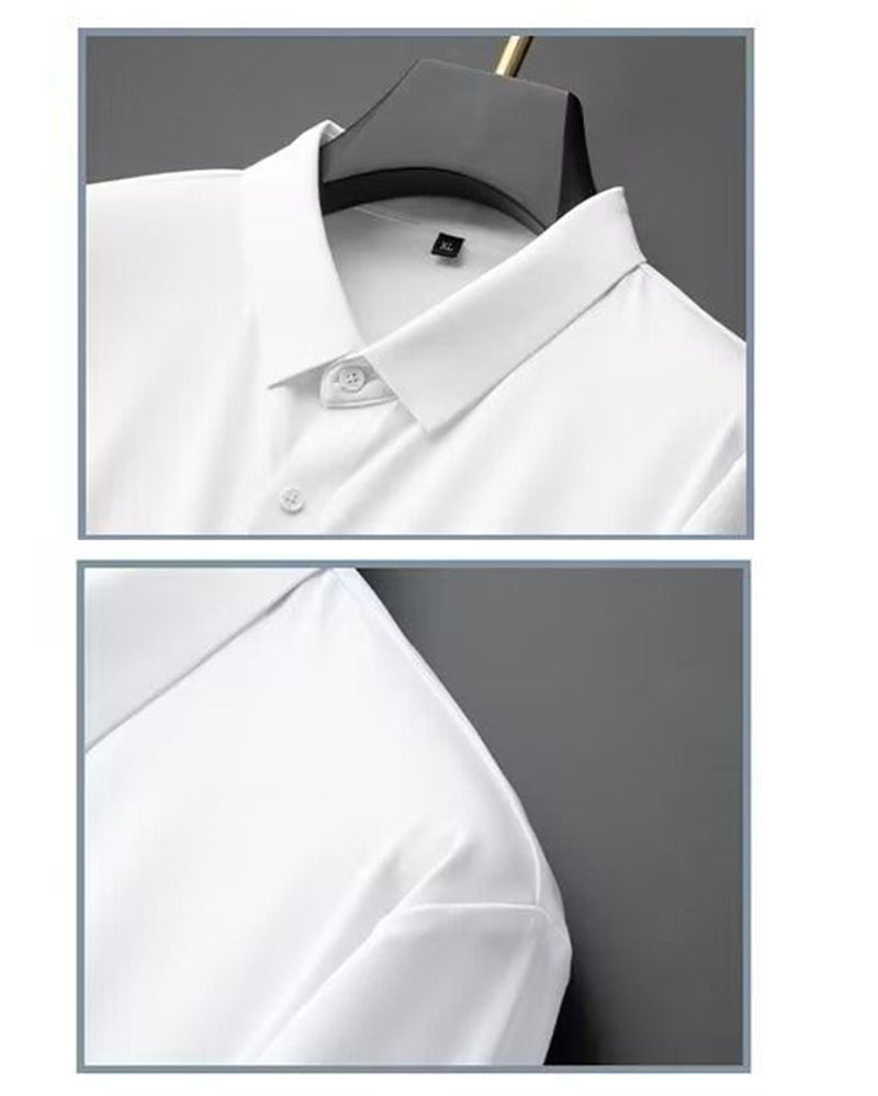 Big & Tall Men's Business Solid Color Long Sleeve Shirt  S-8XL