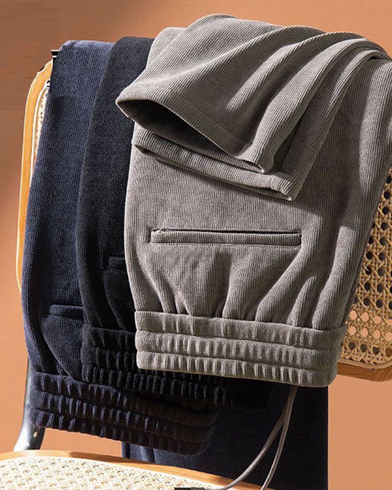 Big & Tall Men's Solid Color Thickened Loose Sports Pants Sweatpants M-5XL