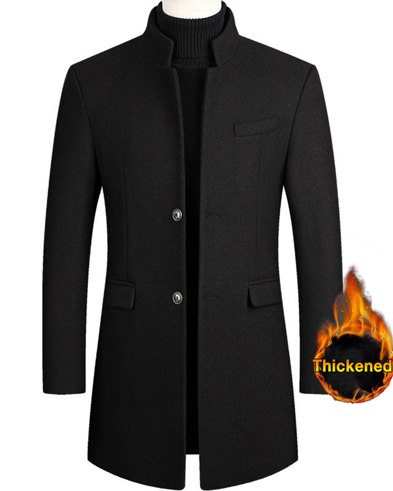 Autumn And Winter Woolen Coat Mid-length Cotton Thickened Coat M-4XL