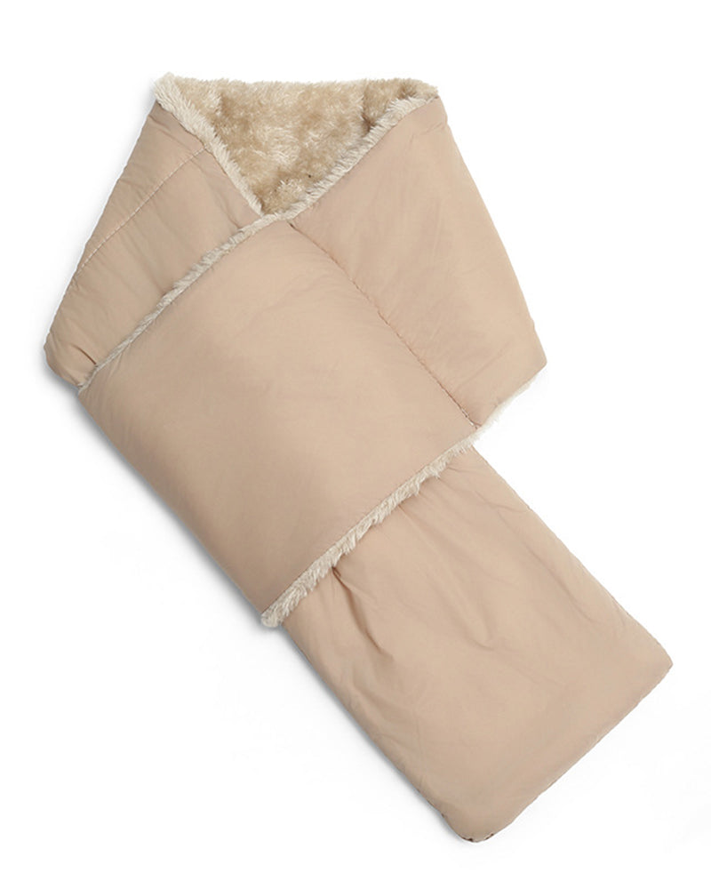 Water-repellent Solid Color Down Portable Storage Scarf